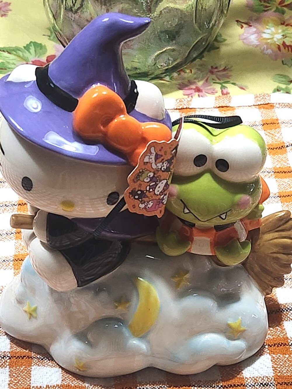 Sanrio Hello Kitty Halloween Witch with Keroppi Figurine by Blue Sky Clayworks
